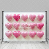 Aperturee - Aperturee Rosy Pink Gradient Valentines Day Hearts Backdrop